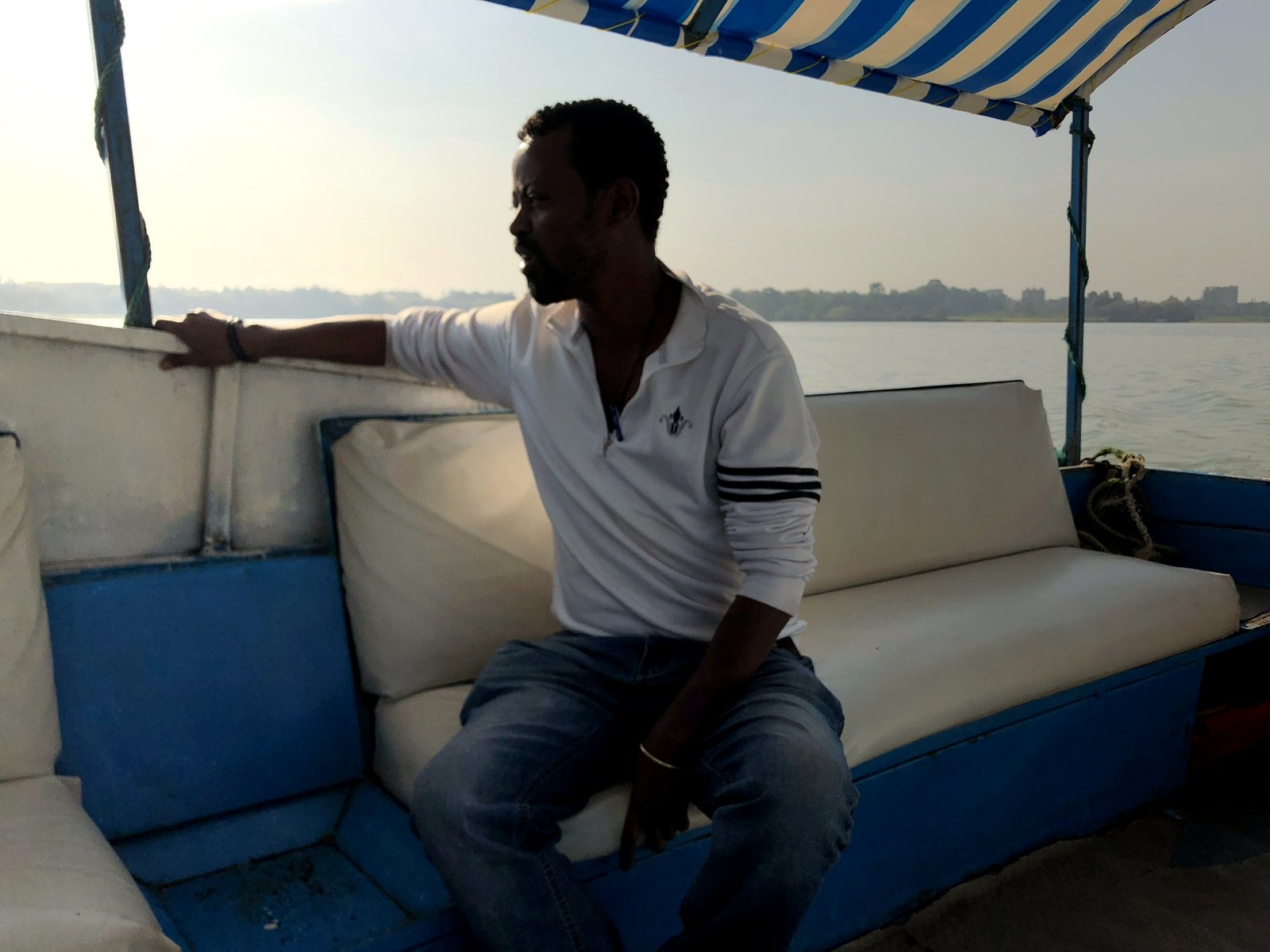 Boat route on Lake Tana near Bahir Dar.