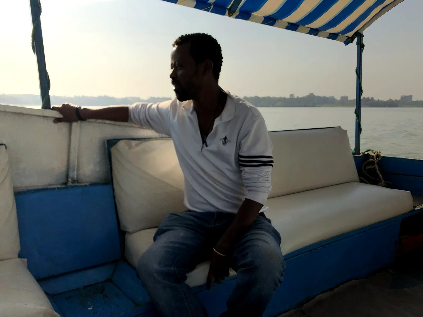 Boat journey on Lake Tana near Bahir Dar.