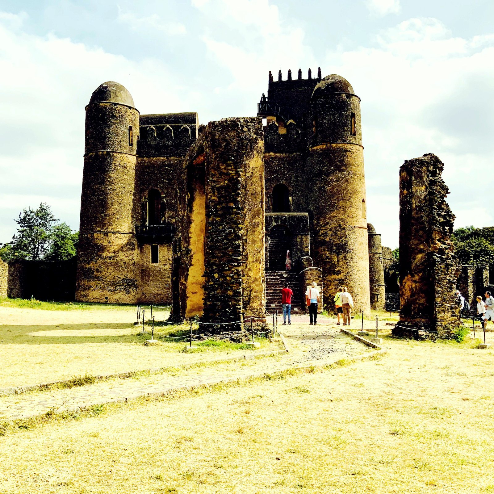 Fasil Ghebbi castle frontage in Gondar.