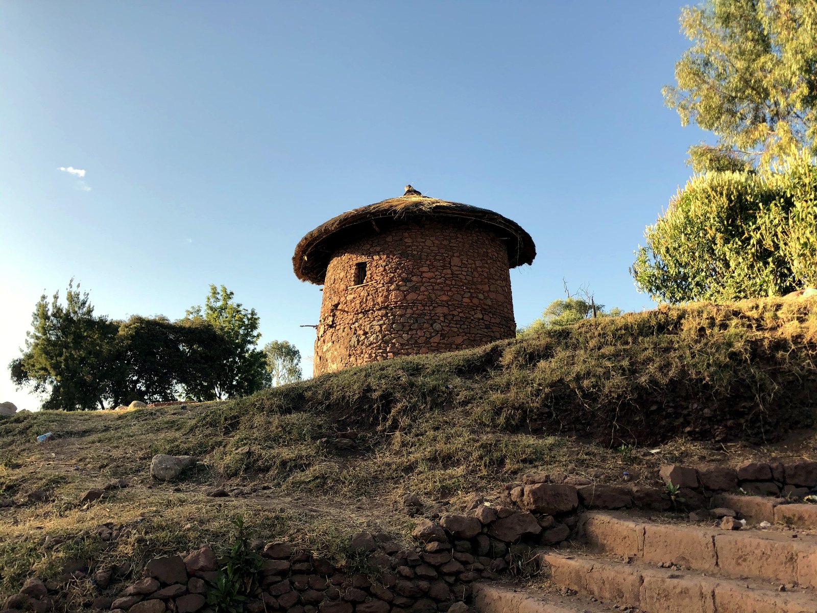 Traditional round building near Lalibela heritage routes.